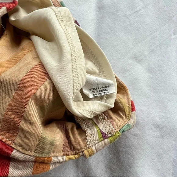 Anthropologie Eva Franco rainbow striped paper bag shorts 9754 - Picture 5 of 9